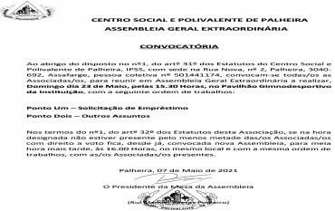 CONVOCATÓRIA ASSEMBLEIA GERAL EXTRAORDINÁRIA